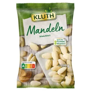Kluth, Mandeln, weiß, geschält & blanchiert, aus den Vereinigten Staaten, 200 g Beutel