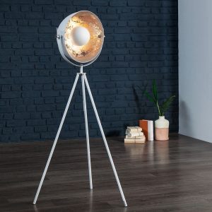 Stehlampe SPOT Weiß-Silber 140cm Höhe