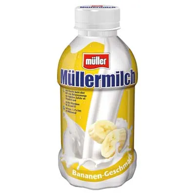 Müllermilch, Banane, 400 ml Flasche