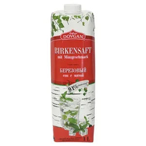 Dovgan, Birkensaft, Minzgeschmack, 1 l Packung