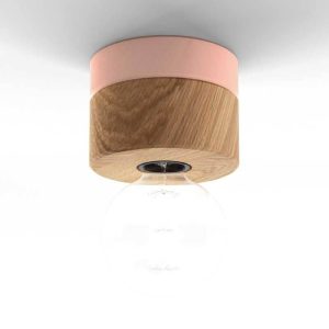 Deckenlampe aus Eiche Holz skandinavisches Design 0239 ALMUT Farbe Zartrosa