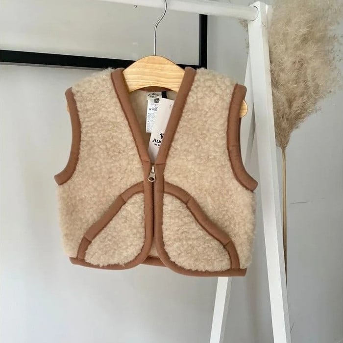 Wollweste Bodywarmer *Carpathian*, Beige – Bild 2