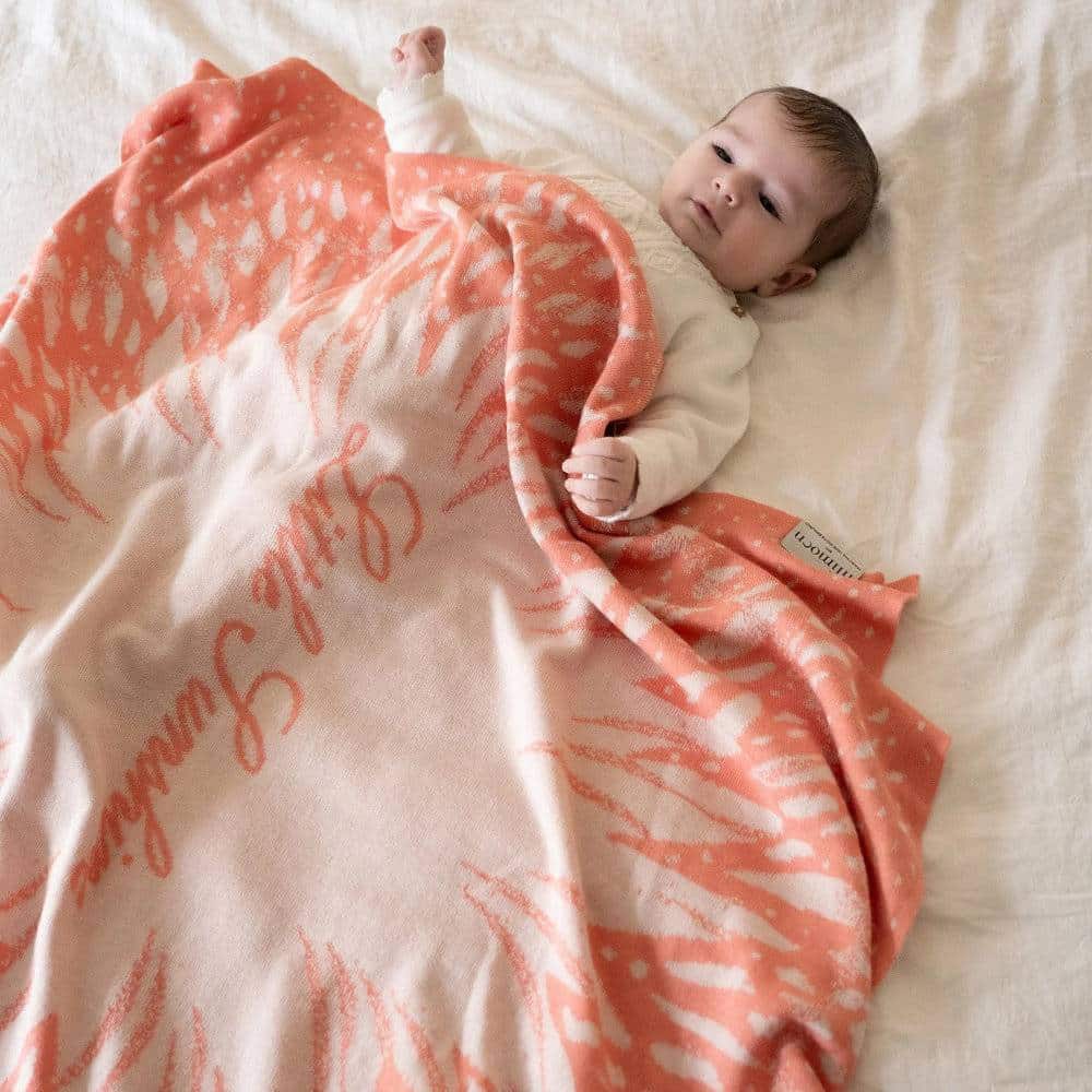 Personalisierte Babydecke *Sunshine*, Himmelblau / Cremeweiss – Bild 3