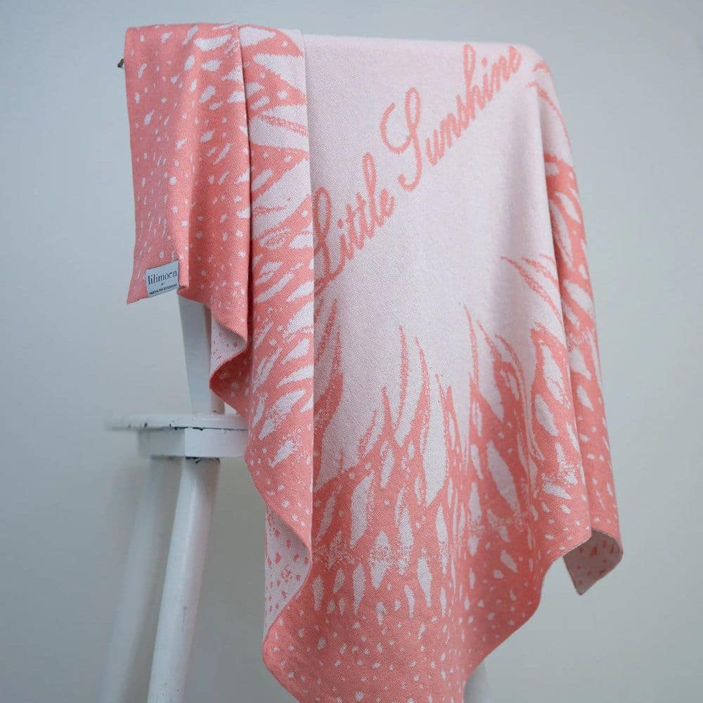 Personalisierte Babydecke *Sunshine*, Himmelblau / Cremeweiss – Bild 4