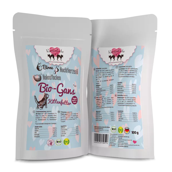 HerzensHund | Kittenfutter Bio-Gans mit Bio-Birne 15 x 100g