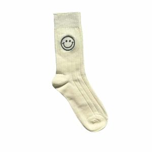 Socken *Funny*, Weiß mit Smiley