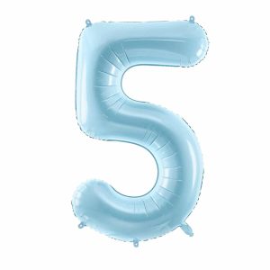 Geburtstagsballon *5*, Blau, mit Helium befüllt