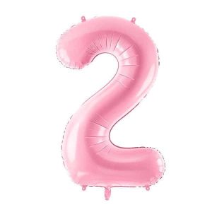 XL Folienballon Zahl “2” Rosa