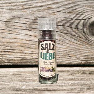 Steinsalz mit Bio Blaubeeren und Lavendelblüten Minimühle 25g
