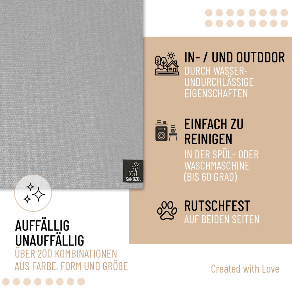 SANOZOO® – Napfunterlage, Öko-Tex, verschiedene Farben – Größe 80 x 140 cm – Bild 4